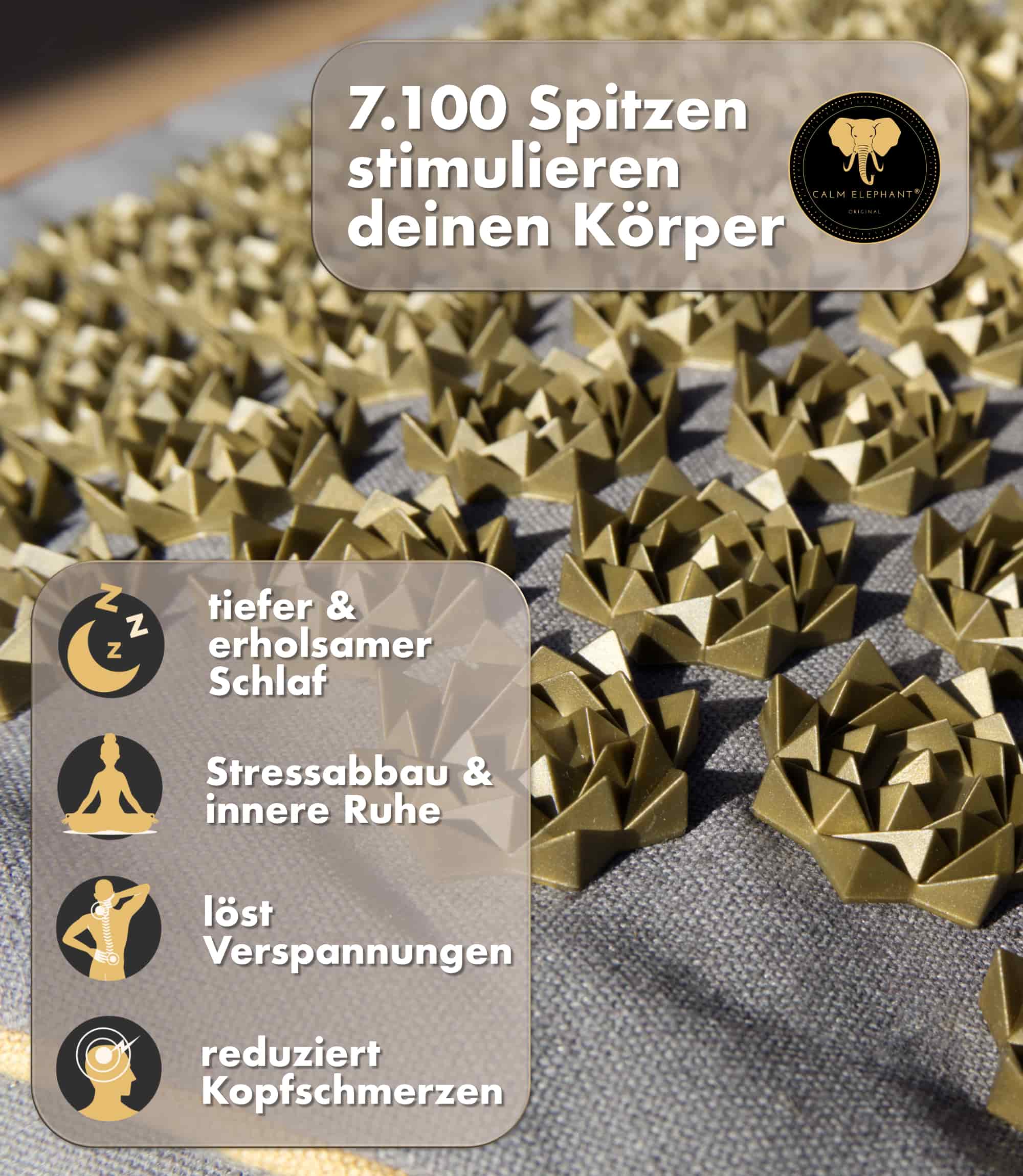 Akupressurmatte | PURE ECO 3er Set - grau mit 7.100 Spitzen zur Körperstimulation für Schlaf und Entspannung